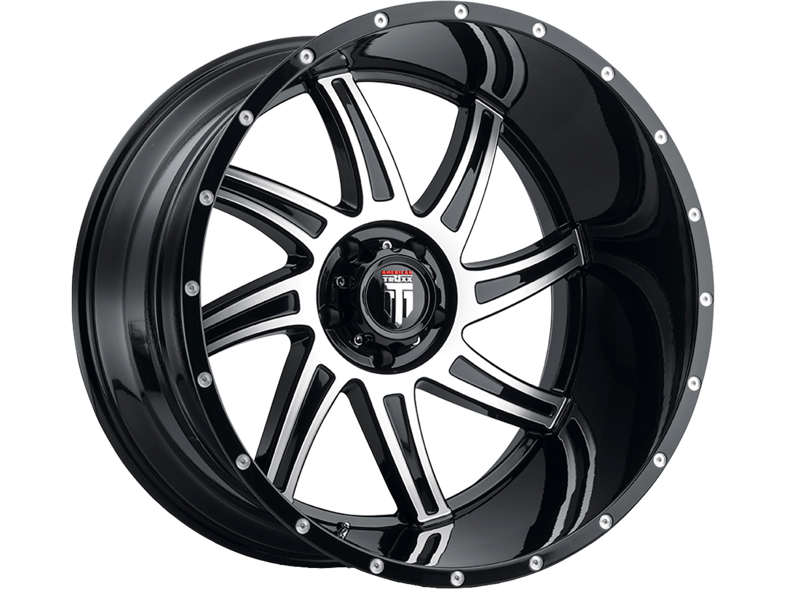 American Truxx Machined Gloss Black AT-162 Vortex Wheels | Havoc