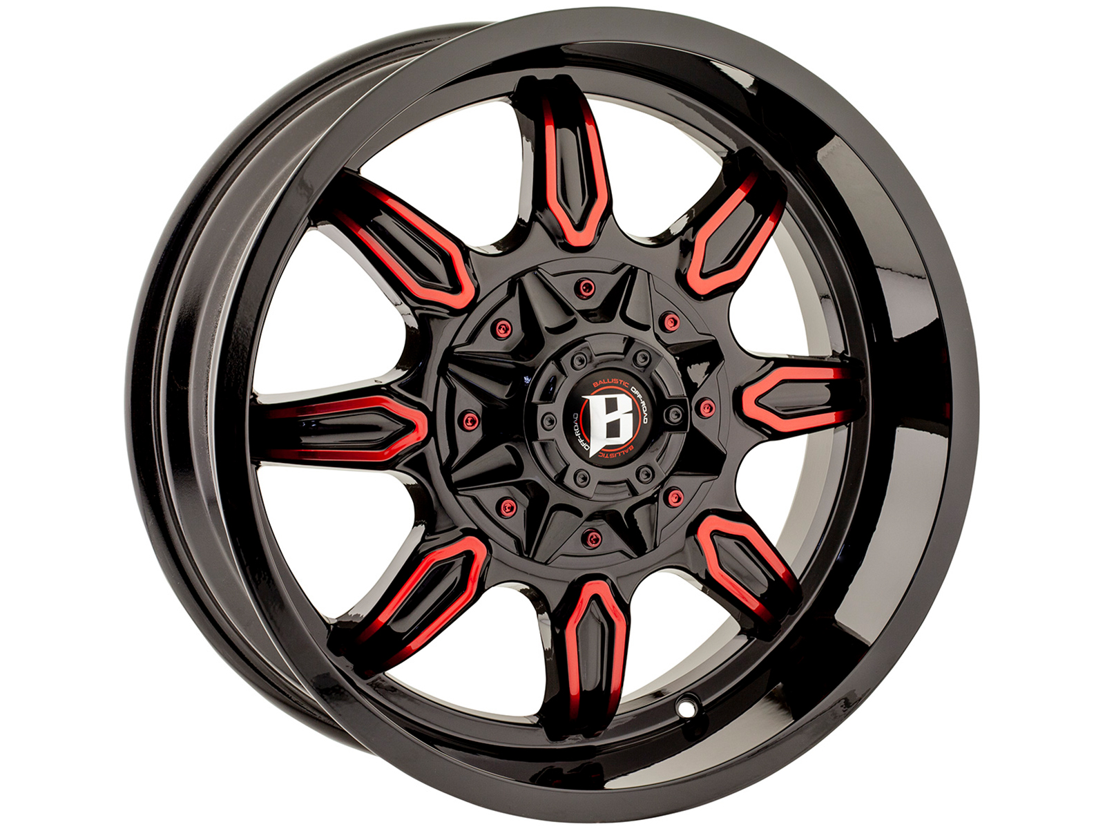 Ballistic Black & Red 670 Rampage Wheels