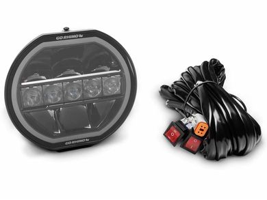 RealTruck Go Rhino Xplor Blackout Series Maxline Hi/Low LED Round