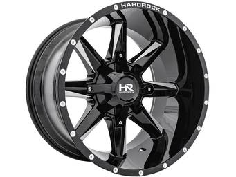 Hardrock Milled Gloss Black Hardcore Wheels