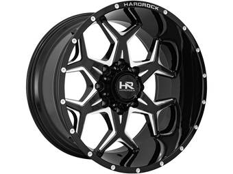 Hardrock Milled Gloss Black Reckless Wheels