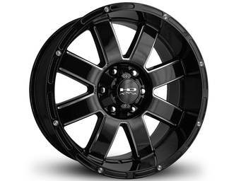 HD Off-Road Milled Gloss Black 8-Point Wheels