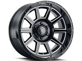 Icon Milled Gloss Black Recoil Wheels