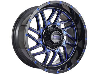 Impact Off-Road Gloss Black & Blue 808 Wheels