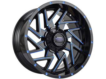 Impact Off-Road Gloss Black & Blue 809 Wheels