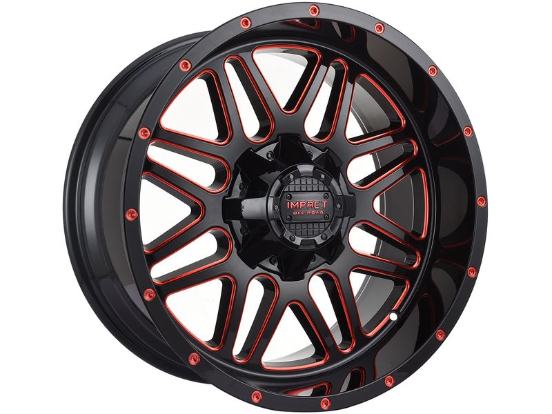 Impact Off-Road Gloss Black & Red 806 Wheels | Havoc Offroad