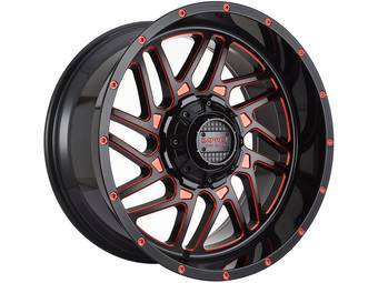 Impact Off-Road Gloss Black & Red 808 Wheels