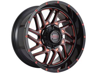 Impact Off-Road Gloss Black & Red 808 Wheels