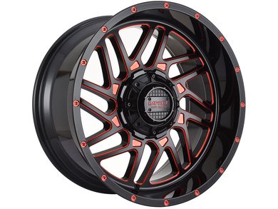 Impact Off-Road Gloss Black & Red 808 Wheels | Havoc Offroad