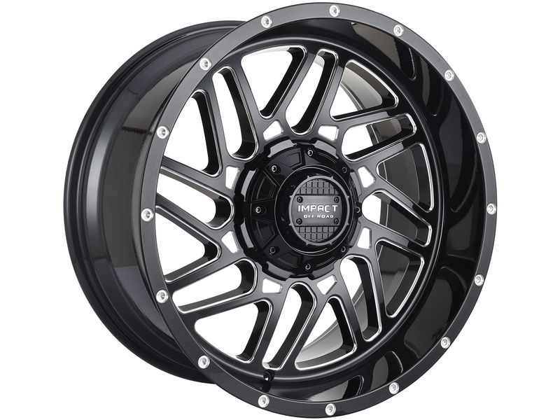 Impact Off-Road Milled Gloss Black 808 Wheels | Havoc Offroad