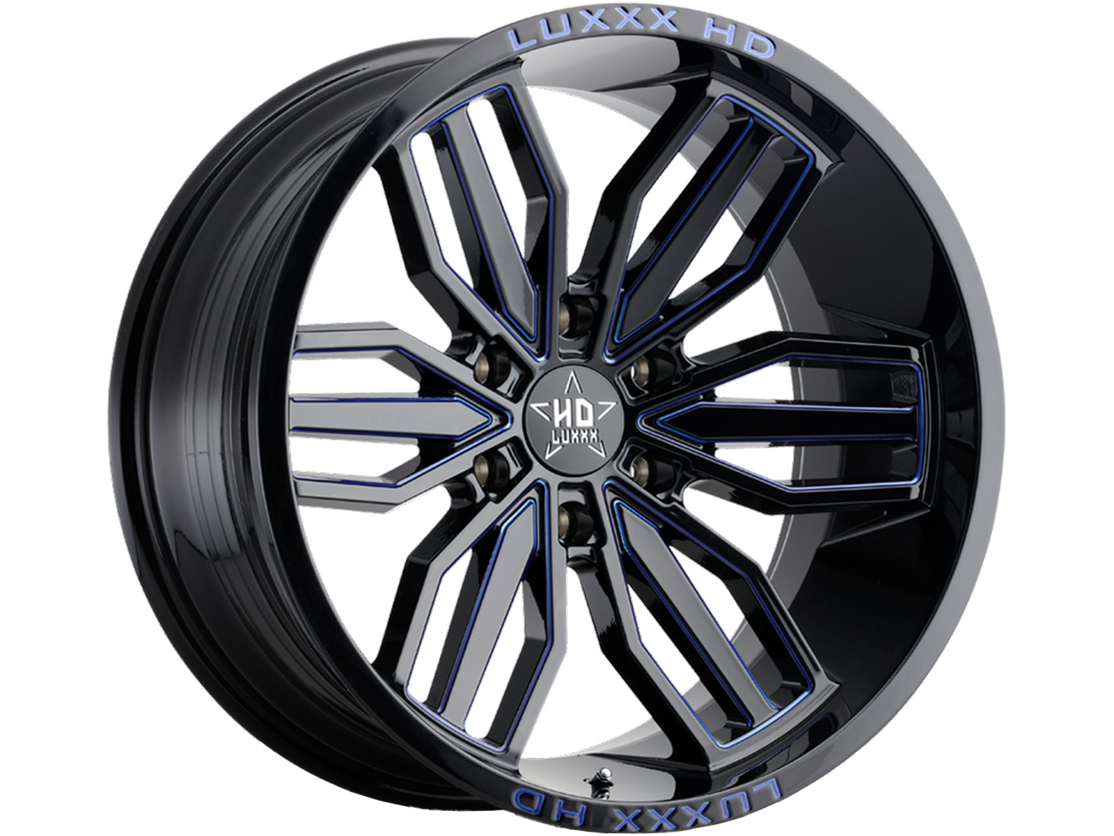 Luxxx HD Gloss Black & Blue LHD21 Wheels | Havoc Offroad