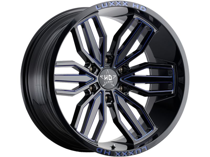 キ*ロ様 DEELUXE ROUGH DIAMOND S1 2022-2023 Luxxx HD Gloss Black & Blue LHD21 Wheels | Havoc Offroad