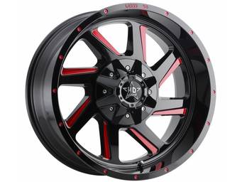 Luxxx HD Gloss Black & Red LHD14 Wheel