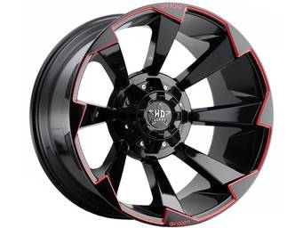 Luxxx HD Gloss Black & Red LHD16 Wheel