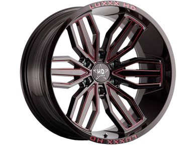 Luxxx HD Gloss Black & Red LHD21 Wheels | Havoc Offroad
