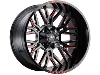 Luxxx HD Gloss Black & Red LHD25 Wheel