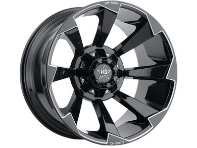Luxxx HD Milled Gloss Black LHD16 Wheel LHD162095139150-12I-A1