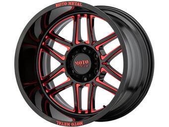 Moto Metal Milled Gloss Black & Red MO992 Folsom Wheels