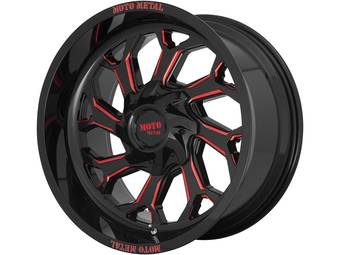 Moto Metal Milled Gloss Black & Red MO999 Wheels