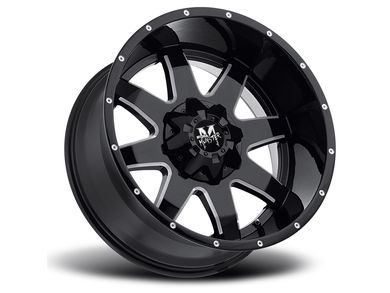 Off-Road Monster Milled Gloss Black M08 Wheel M08212527N44GBML