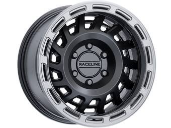 Raceline Matte Black & Silver Halo Wheel