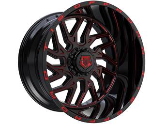 TIS Milled Black & Red 544 Wheels
