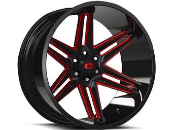 Vision Black & Red Razor Wheels