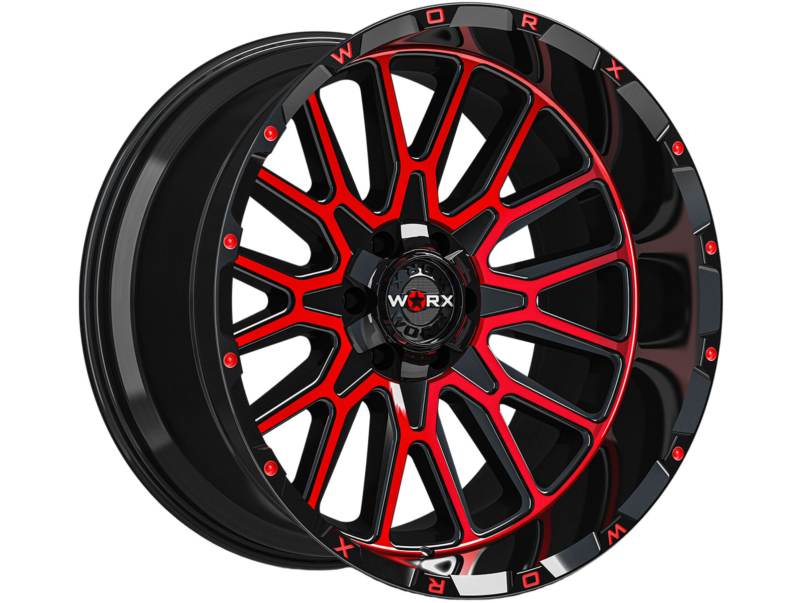 Worx Off Road Black Red 818 Wheel WRX 818MBR 2108119 Havoc Offroad