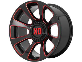 XD Series Milled Gloss Black & Red XD854 Reactor Wheels