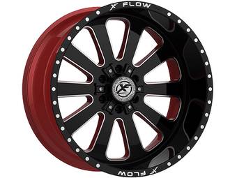 XF Flow Offroad Gloss Black & Red XFX-302 Wheel