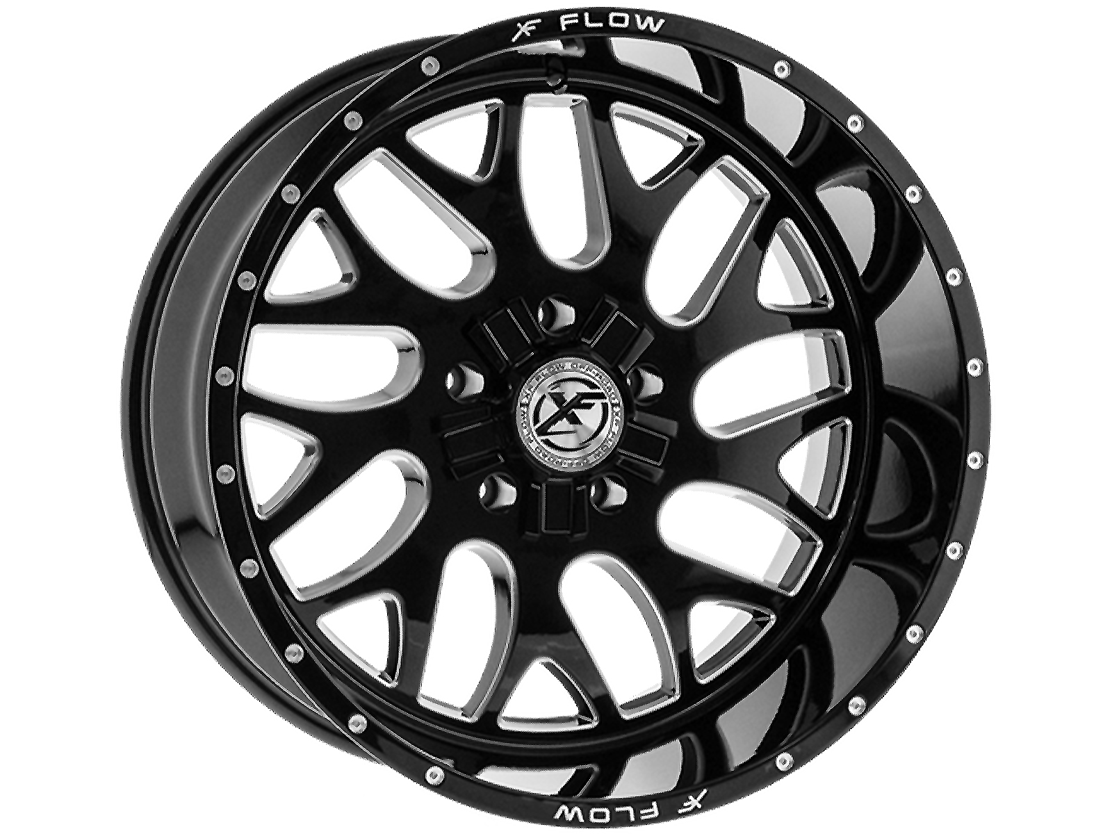 ＢＪ XF Flow Offroad Milled Gloss Black XFX-301 Wheels | Havoc Offroad