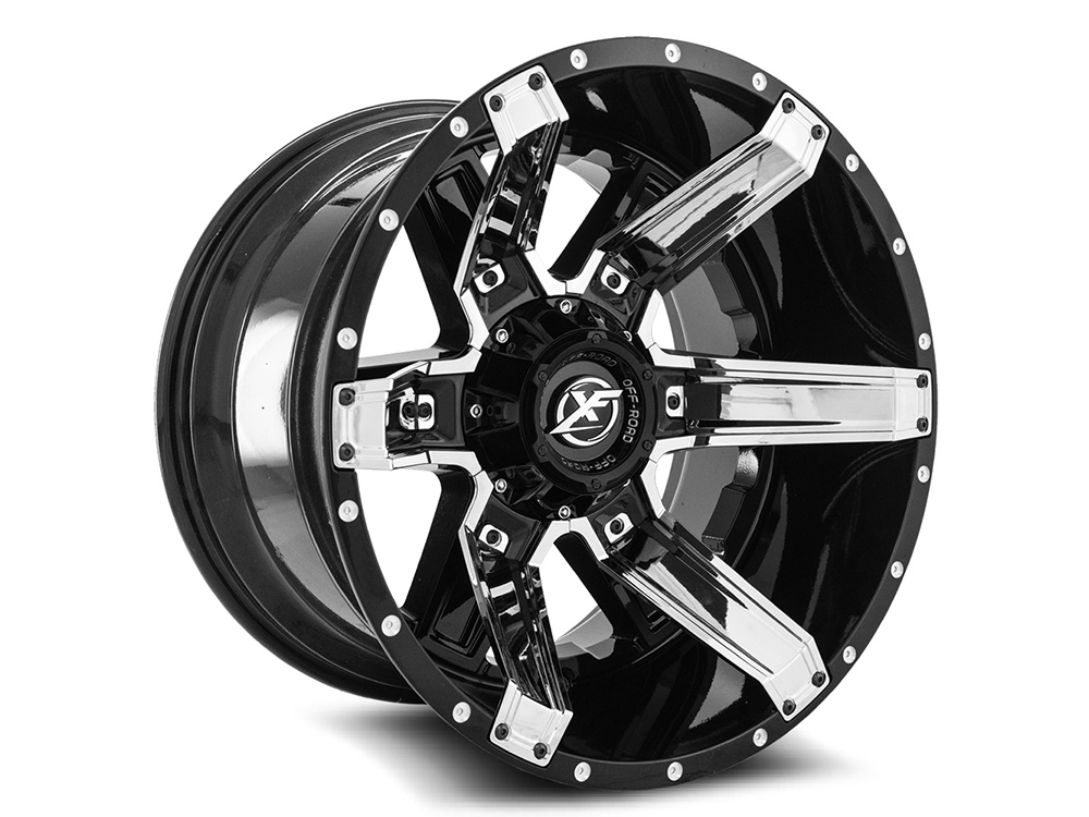XF Offroad Gloss Black & Chrome XF-214 Wheels | Havoc Offroad
