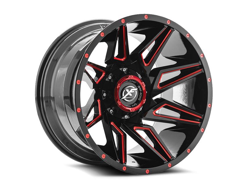 XF Offroad Gloss Black & Red XF-218 Wheel XFO-XF-218201061351397-12GBMLR |  Havoc Offroad
