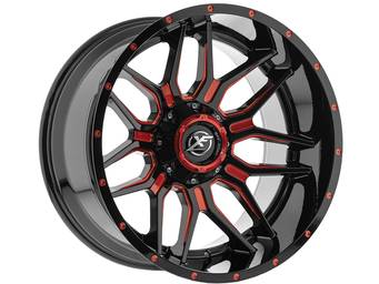 XF Offroad Gloss Black & Red XF-222 Wheel