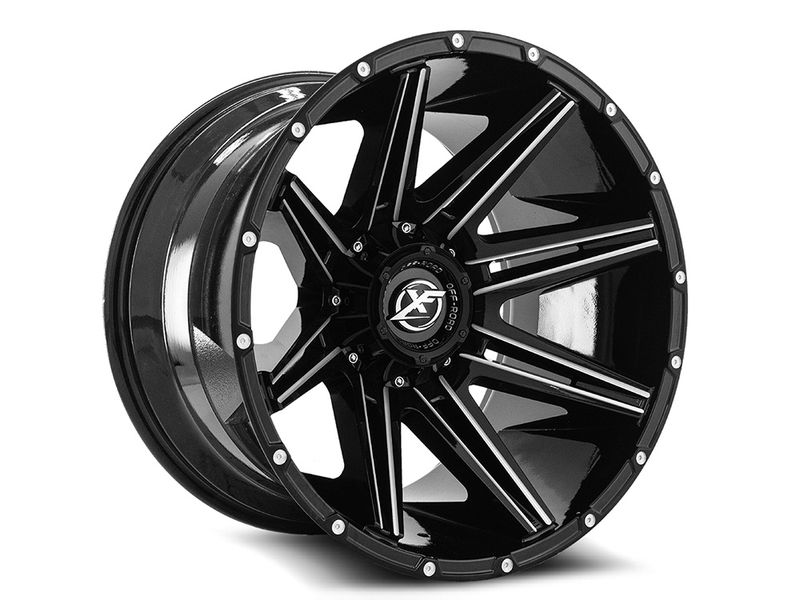 XF Offroad Milled Gloss Black XF-220 Wheels | Havoc Offroad