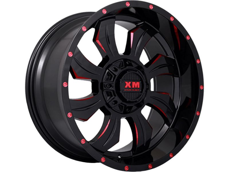 XM Offroad Black & Red XM-323 Wheels | Havoc Offroad